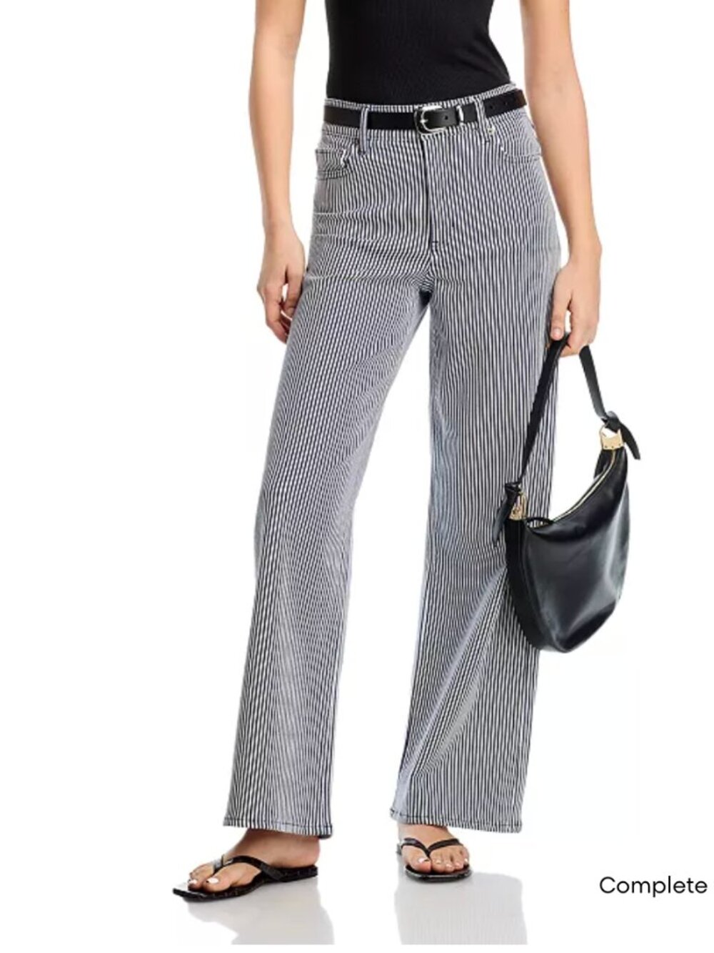 Size 25 Frame Le Slim Palazzo Striped Pant in Navy NWT